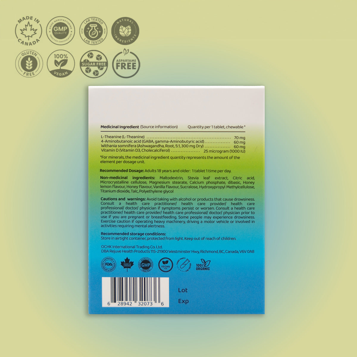 Rejuve+® Calming & De-Stress (30 Tablets)